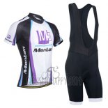 Monton Cycling Jersey Bib Short 2014 Men Short Sleeve White and Purple