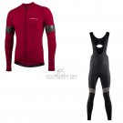 Nalini Cycling Jersey Bib Tight 2021 Men Long Sleeve Deep Red