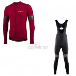 Nalini Cycling Jersey Bib Tight 2021 Men Long Sleeve Deep Red