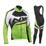 Northwave Cycling Jersey Bib Tight 2019 Men Long Sleeve Green Black White