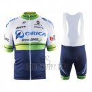 Orica GreenEDGE Cycling Jersey Bib Short 2016 Short Sleeve White and Blue
