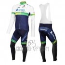 Orica GreenEDGE Cycling Jersey Bib Tight 2016 Long Sleeve White and Blue