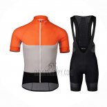 POC Cycling Jersey Bib Short 2021 Men Short Sleeve Orange