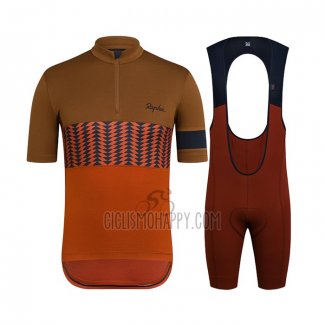 Rapha Cycling Jersey Bib Short 2021 Men Short Sleeve Marron Orange