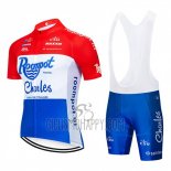 Roompot Charles Cycling Jersey Bib Short 2019 Men Short Sleeve Red White Blueshort Sleeve
