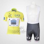 Saxobank Lider Cycling Jersey Bib Short 2010 Men Short Sleeve Yellow