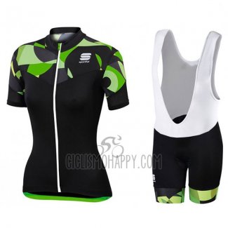 Sportful Cycling Jersey Bib Short 2017 Women Short Sleeve Primavera Black