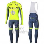Tinkoff Cycling Jersey Bib Tight 2016 Long Sleeve Green and Gray