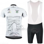 Tour de France Cycling Jersey Bib Short 2015 Men Short Sleeve White