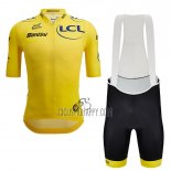 Tour de France Cycling Jersey Bib Short 2023 Men Short Sleeve Yellow