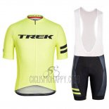 Trek Cycling Jersey Bib Short 2018 Short Sleeve Light Yellow