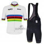 UCI Mondo Campione Cycling Jersey Bib Short 2023 Men Short Sleeve Rainbow