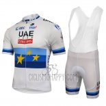 UCI World Champion Leader UAE Cycling Jersey Bib Short 2018 Short Sleeve Lite White