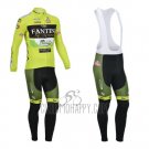 Vini Fantini Cycling Jersey Bib Tight 2013 Men Long Sleeve Green and Black