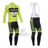 Vini Fantini Cycling Jersey Bib Tight 2013 Men Long Sleeve Green and Black