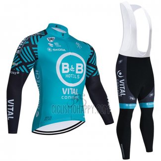 Vital Concept-bb Hotels Cycling Jersey Bib Tight 2021 Men Long Sleeve Light Blue