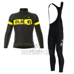 ALE Cycling Jersey Bib Tight 2017 Men Long Sleeve Black and Yellow
