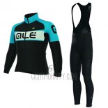 ALE Cycling Jersey Bib Tight 2017 Women Long Sleeve Black and Blue