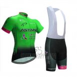 Astana Cycling Jersey Bib Short 2018 Short Sleeve Green
