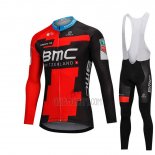 BMC Cycling Jersey Bib Tight 2018 Long Sleeve Red and Black
