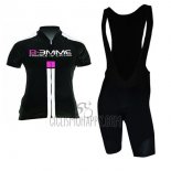Biemme Cycling Jersey Bib Short 2017 Women Short Sleeve Black and White
