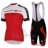 Castelli Cycling Jersey Bib Short 2016 Men Short Sleeve Red White