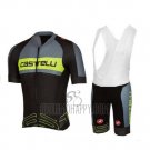 Castelli Cycling Jersey Bib Short 2017 Men Short Sleeve Green and Black