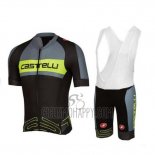 Castelli Cycling Jersey Bib Short 2017 Men Short Sleeve Green and Black