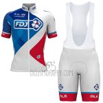 FDJ Cycling Jersey Bib Short 2017 Short Sleeve White
