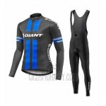 Giant Cycling Jersey Bib Tight 2017 Men Long Sleeve Blue and Gray