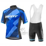 Giant Elevate Cycling Jersey Bib Short 2018 Men Short Sleeve Blue and Black