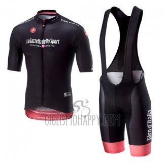 Giro D'italy Cycling Jersey Bib Short 2018 Men Short Sleeve Black