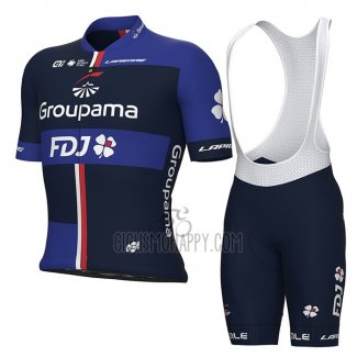Groupama FDJ Cycling Jersey Bib Short 2023 Short Sleeve Purple