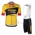 Jumbo Visma Cycling Jersey Bib Short 2023 Short Sleeve Black Yellow