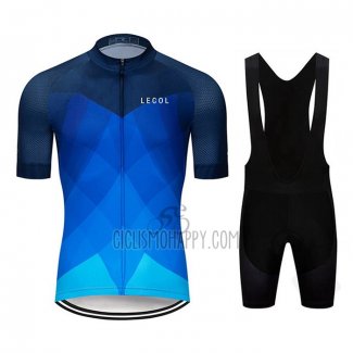 Le Col Cycling Jersey Bib Short 2020 Men Short Sleeve Light Blue Deep Blue