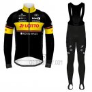 Lotto-kern Hausblack Cycling Jersey Bib Tight 2020 Men Long Sleeve Yellow