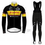 Lotto-kern Hausblack Cycling Jersey Bib Tight 2020 Men Long Sleeve Yellow