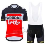 Lotto Soudal Cycling Jersey Bib Short 2020 Short Sleeve Black White Red