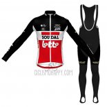 Lotto Soudal Cycling Jersey Bib Tight 2020 Long Sleeve Black White Red(1)