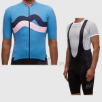 Maap Fat Stripe Cycling Jersey Bib Short 2017 Men Short Sleeve Blue