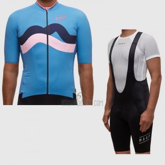 Maap Fat Stripe Cycling Jersey Bib Short 2017 Men Short Sleeve Blue