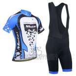 Monton Cycling Jersey Bib Short 2014 Men Short Sleeve Blue and White
