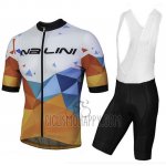 Nalini Ahs Discesa Cycling Jersey Bib Short 2018 Men Short Sleeve White and Orange