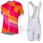 Nalini Stripe Cycling Jersey Bib Short 2017 Women Short Sleeve Red and Orange
