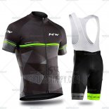 Northwave Cycling Jersey Bib Short 2019 Men Short Sleeve Black Gray Green