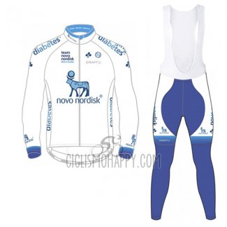 Novo Nordisk Cycling Jersey Bib Tight 2017 Men Long Sleeve Novo Nordisk White