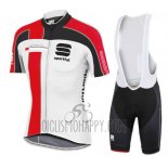 Sportful Cycling Jersey Bib Short 2016 Men Short Sleeve Red and White