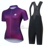 Steep Cycling Jersey Bib Short 2023 Women Short Sleeve Purple Black