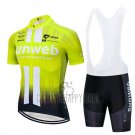 Sunweb Cycling Jersey Bib Short 2019 Short Sleeve Yellow White