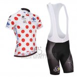 Tour de France Cycling Jersey Bib Short 2014 Men Short Sleeve White and Red